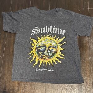 Kids Gray T-Shirt with Sun Graphic